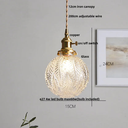 DecorBites™ LED Brass Pendant Lamp Modern Clear Glass Dining Light