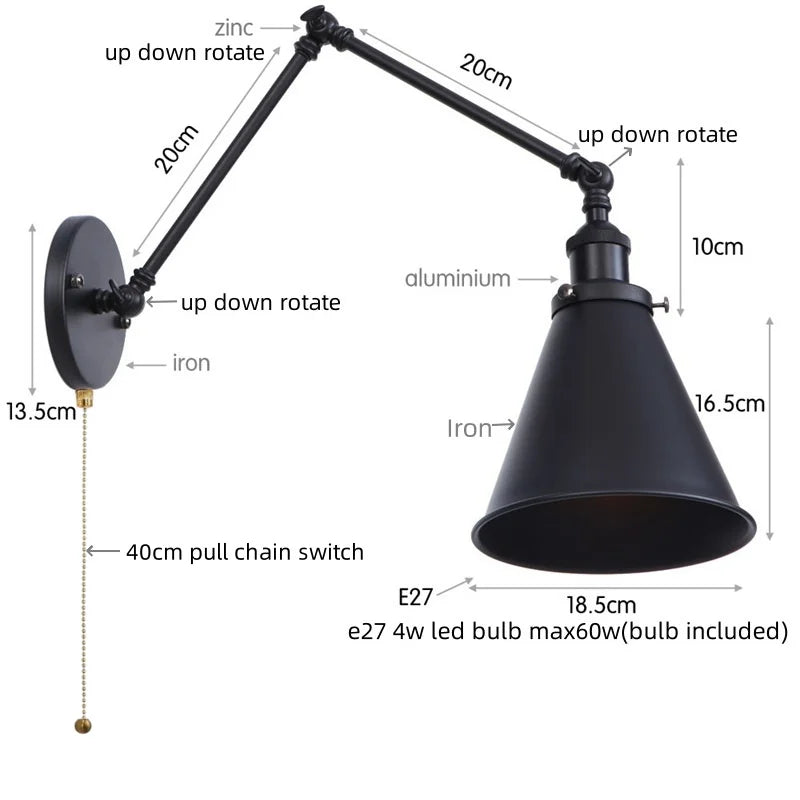 Brass Long Arm Lamp