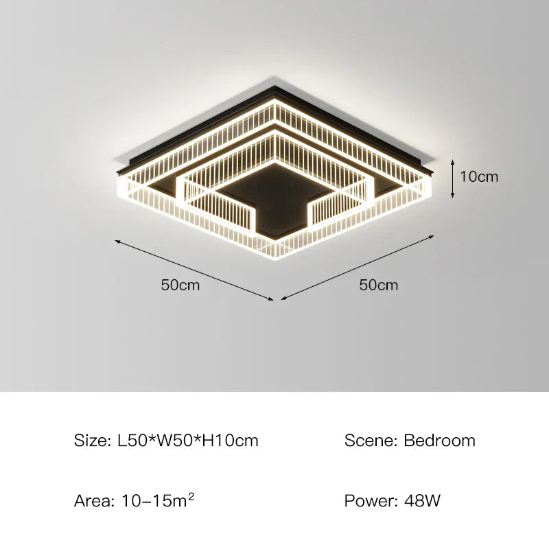 Decorbites™ LED Schwarz Kronleuchter Acryl Deckenlampe: Moderne Luxusbeleuchtung für Zuhause & Büro