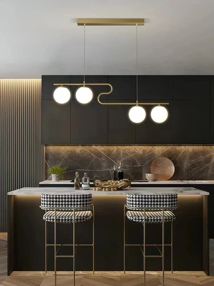 Decorbites™ Glas-Kugeln-LED-Kronleuchter für Heim-Esszimmer-Küche-Büro-Dekor-Beleuchtung