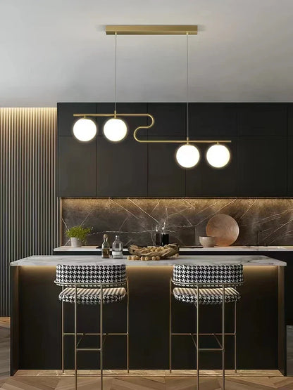 Decorbites™ Glas-Kugeln-LED-Kronleuchter für Heim-Esszimmer-Küche-Büro-Dekor-Beleuchtung