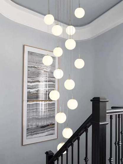 Nordic Glass Staircase Chandelier Pendant Light