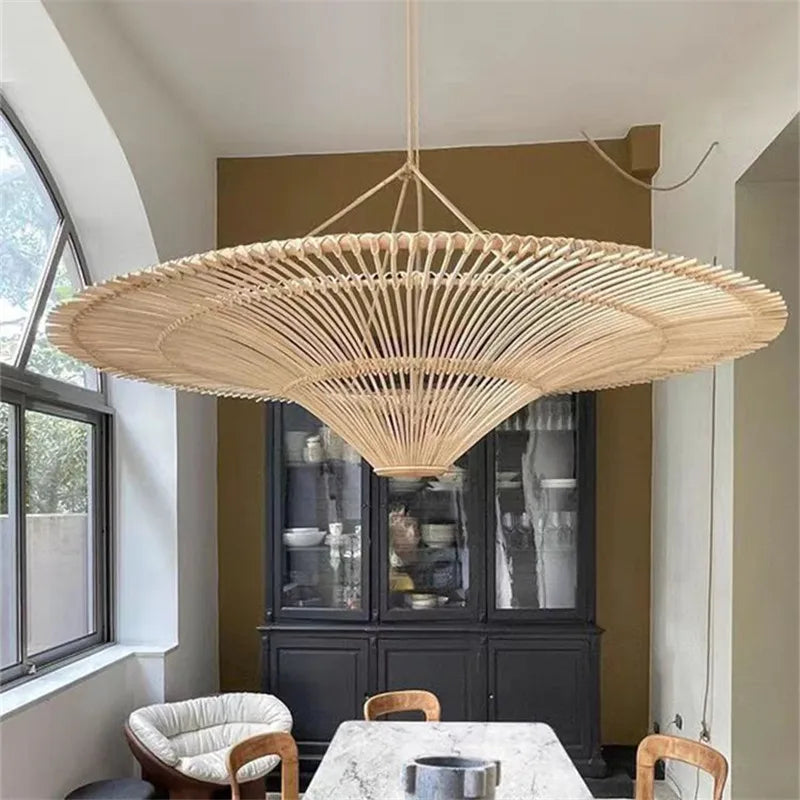 Decorbites™ Handgefertigte Rattan-Hängeleuchte für Esszimmer, Wohnzimmer, Schlafzimmer, Hotel