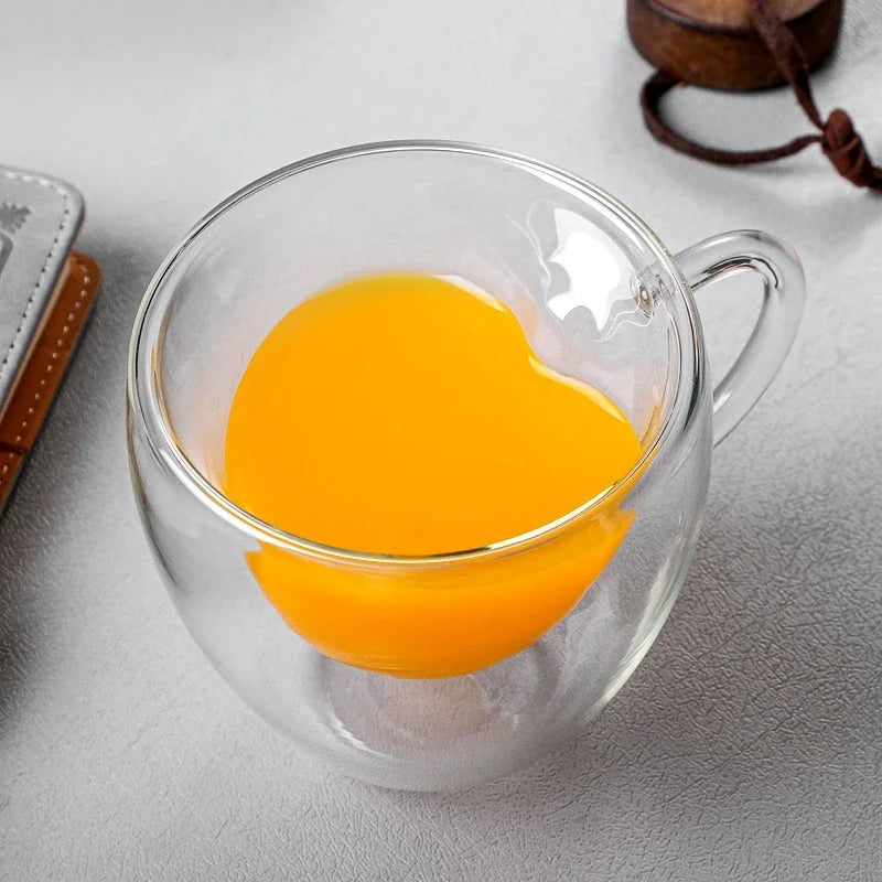 Glass Heart Coffee Mug