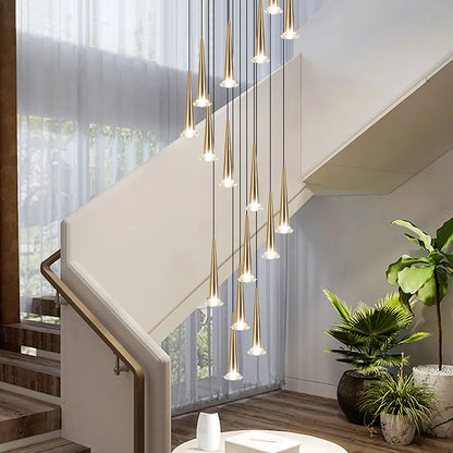 DecorBites™ Crystal LED Staircase Chandelier: Luxury Long Stair Lighting Fixture