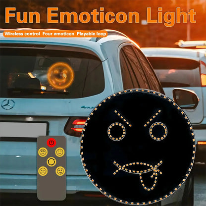 Decorbites™ Lustiges Emoticon-LED-Schild mit Fernbedienung für die Rückscheibe des Autos