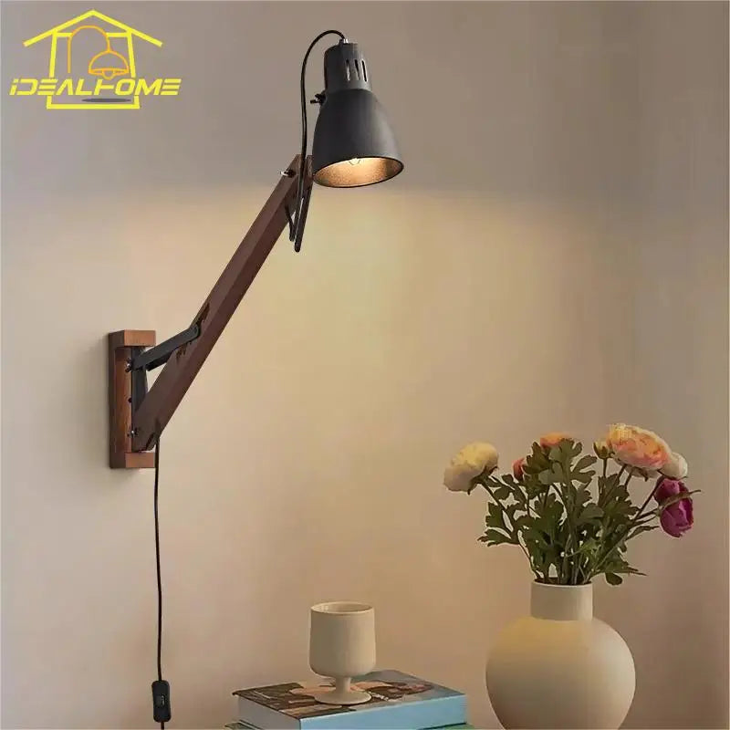 Wood Swing Arm Lamp