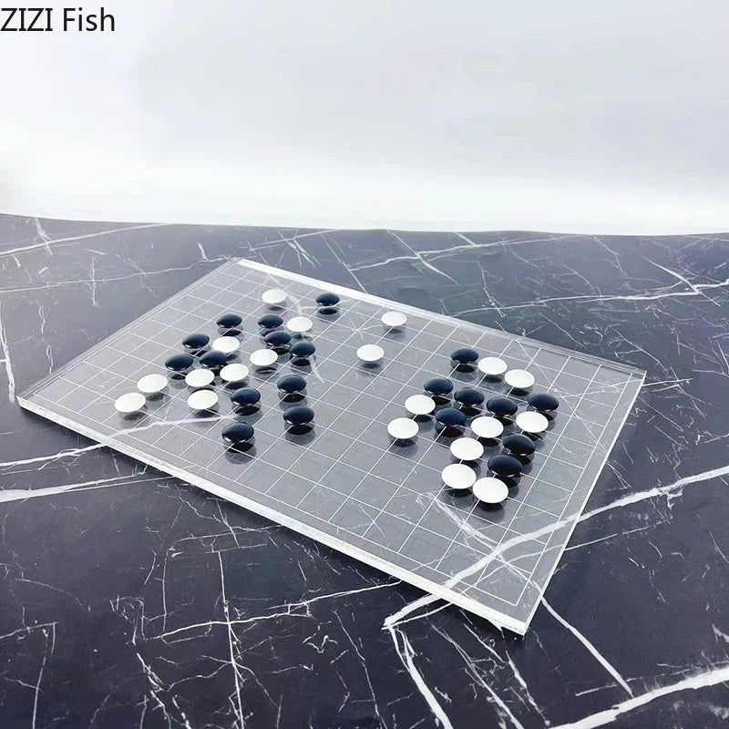 Decorbites™ Geometrisches Schach-Set - Minimalistisches Schachbrett & Figuren für entspannte Partien