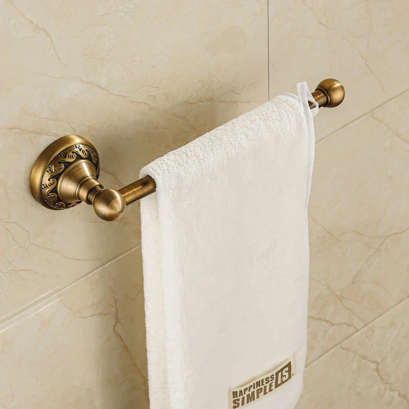 DecorBites™ Bathroom Hardware Set: Antique Brass Wall Mounted Accessories for Toilet, Towel, and Robe