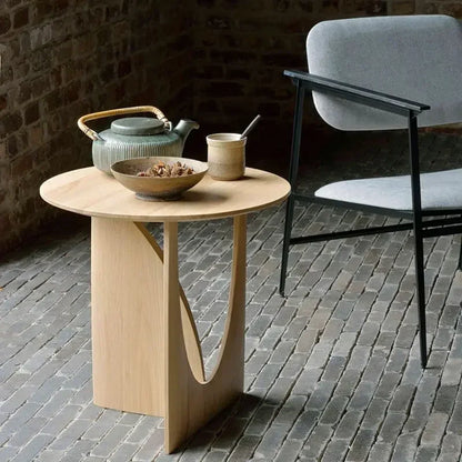 Decorbites™ Rundes Walnussholz Couchtisch für das Wohnzimmer mit solidem nordischem Design