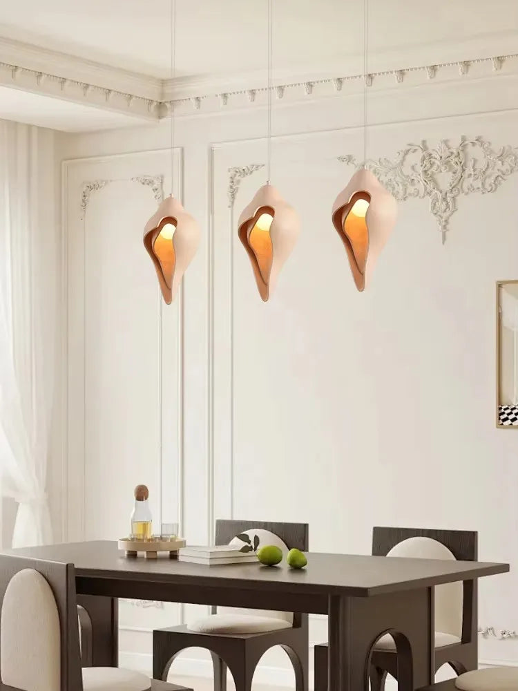 Decorbites™ Gipsleuchte Anhänger Muschel-Design Wabi-Sabi-Stil für Wohnzimmer oder Schlafzimmer