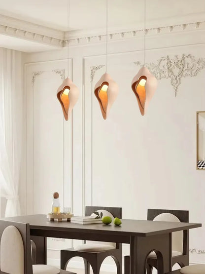 Decorbites™ Gipsleuchte Anhänger Muschel-Design Wabi-Sabi-Stil für Wohnzimmer oder Schlafzimmer