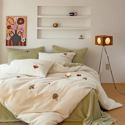 Decorbites™ Bestickte Kaschmir-Winter-Daunenbettwäsche-Set | Königsgröße Warmes Bettzeug & Bettbezug