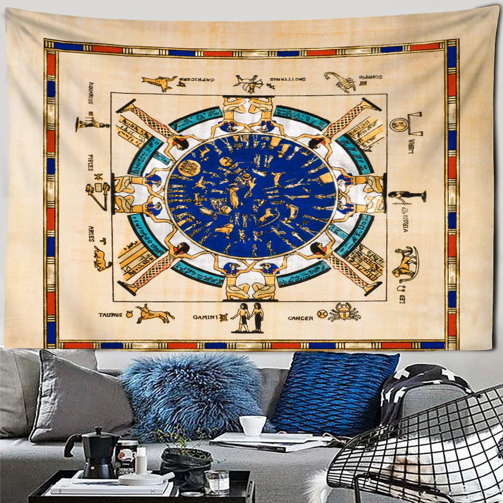 Decorbites™ Ägyptischer Pharao-Teppich Wandbehang – Boho-Hippie-Heimdekoration