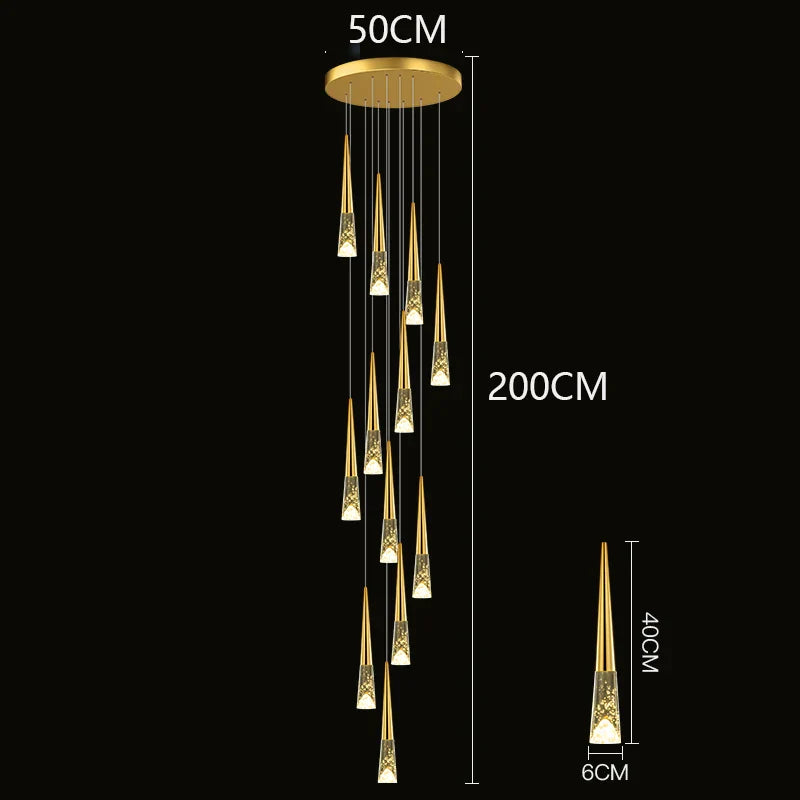 Modern Crystal Staircase Chandelier Pendant Light