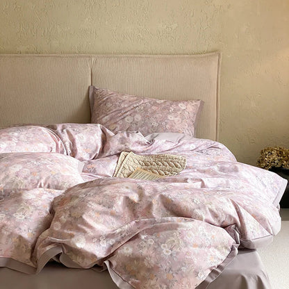 Decorbites™-Ägyptische-Baumwoll-Bettwäsche-Set: Queen King Ru Größe Druck D Duvet Cover Sheet Kissenbezug