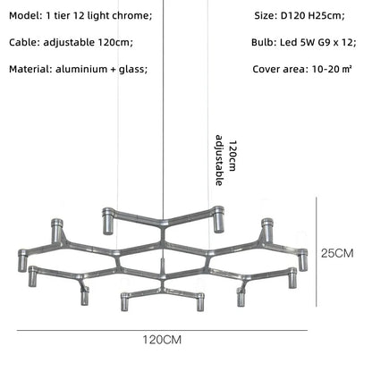 DecorBites™ Crown Major Chandelier: Modern Luxury LED Light for Kitchen, Hotel, Living Room