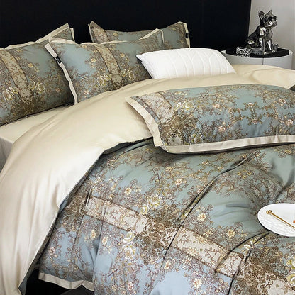 Decorbites™ Ägyptische Baumwolle Luxus-Bettwäsche-Set: Daunendecke, Laken, Kissenbezüge – 1000TC weich und seidenweich