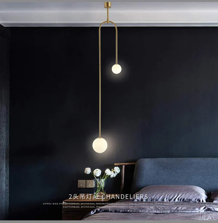 Gold Glass Ball Hanging Lamp