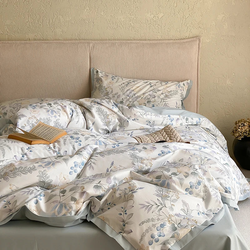 Decorbites™-Ägyptische-Baumwoll-Bettwäsche-Set: Queen King Ru Größe Druck D Duvet Cover Sheet Kissenbezug
