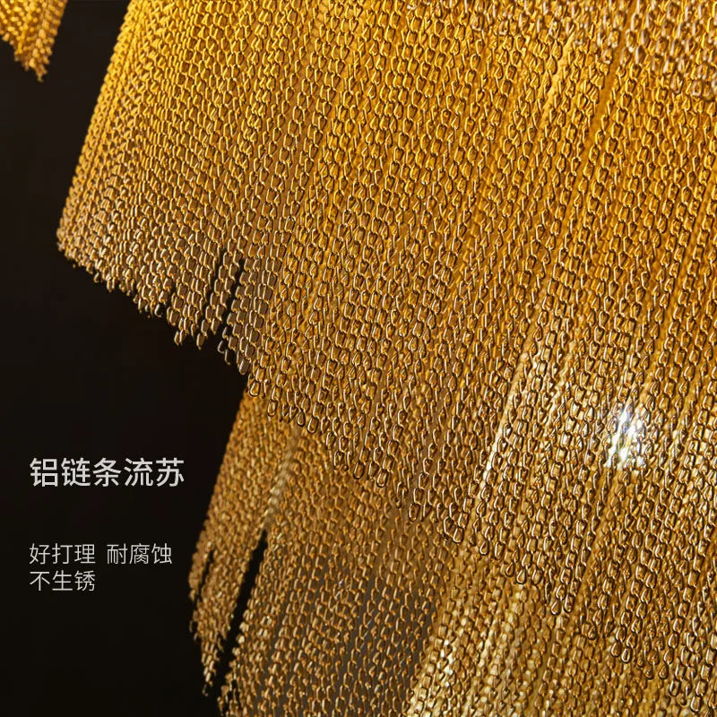 Decorbites™ Gold/Silber Aluminium-Ketten-Kronleuchter – Luxuriöse Dekoration für Wohnzimmer, Halle und Hotel
