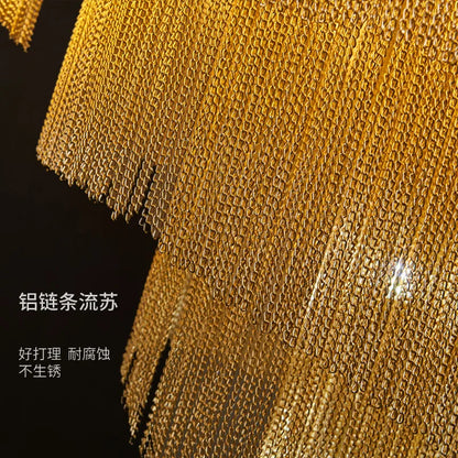 Decorbites™ Gold/Silber Aluminium-Ketten-Kronleuchter – Luxuriöse Dekoration für Wohnzimmer, Halle und Hotel