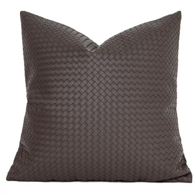 DecorBites™ Geometric Faux Leather Throw Pillow Cover - Modern Luxury Pillowcase
