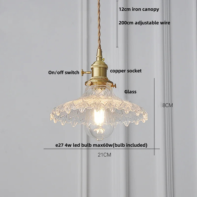 Decorbites™ Klares Glas Nordisches LED-Hängeleuchte mit Messingknopf-Schalter