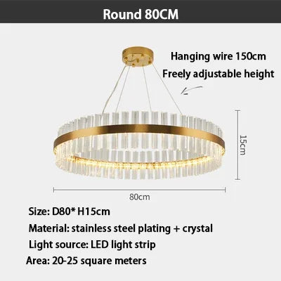 DecorBites™ Crystal LED Ring Chandelier | Modern Pendant Light Fixture