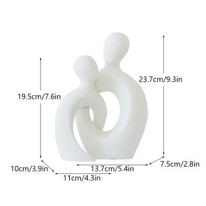 DecorBites™ Couple Love Sculpture Modern Nordic Abstract Ceramic Figurine Home Decor