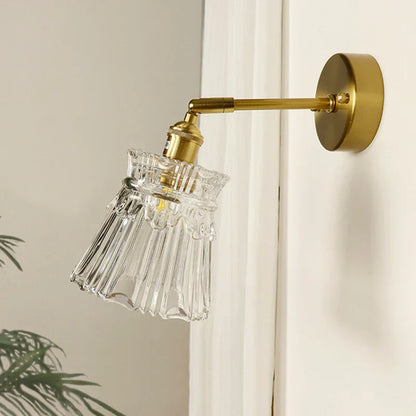 Decorbites™ Messing-Wandarmleuchte mit Glasschirm für Schlafzimmer und Wohnzimmer