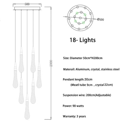 Decorbites™ Kristall-Tropfen-Deckenleuchter LED-Hängeleuchte