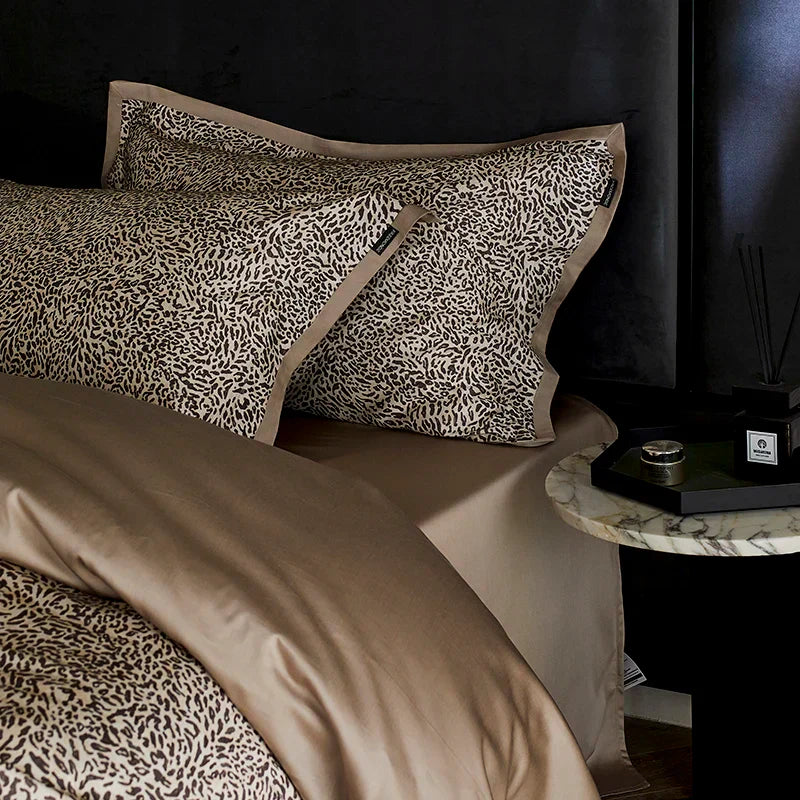Decorbites™ Leopard Luxus-Bettwäsche-Set: Seidig weiches Lyocell-Baumwoll-Bettbezug-Set, Laken-Set, Kissenbezüge