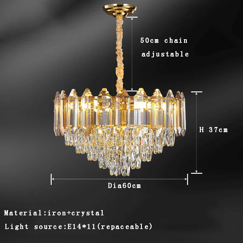 Gold Amber Crystal Chandelier Dia150cm Living Room