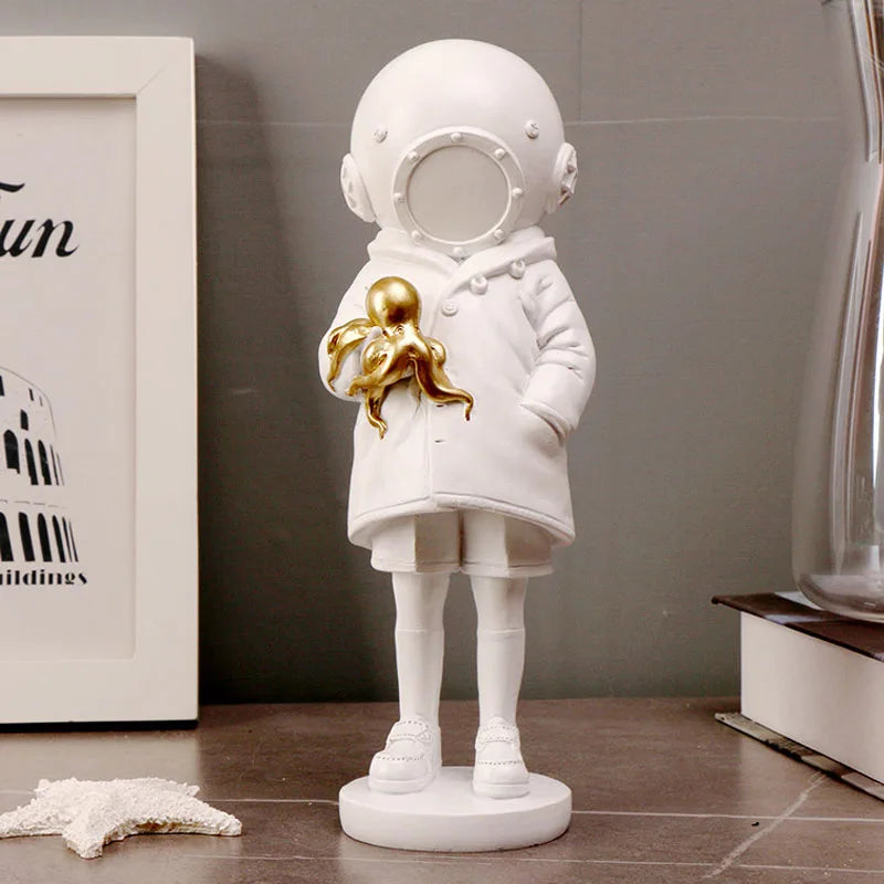 Decorbites™ Taucherin Harz-Statue Banksy Tiefe Skulptur Street-Art-Ornament Figurine