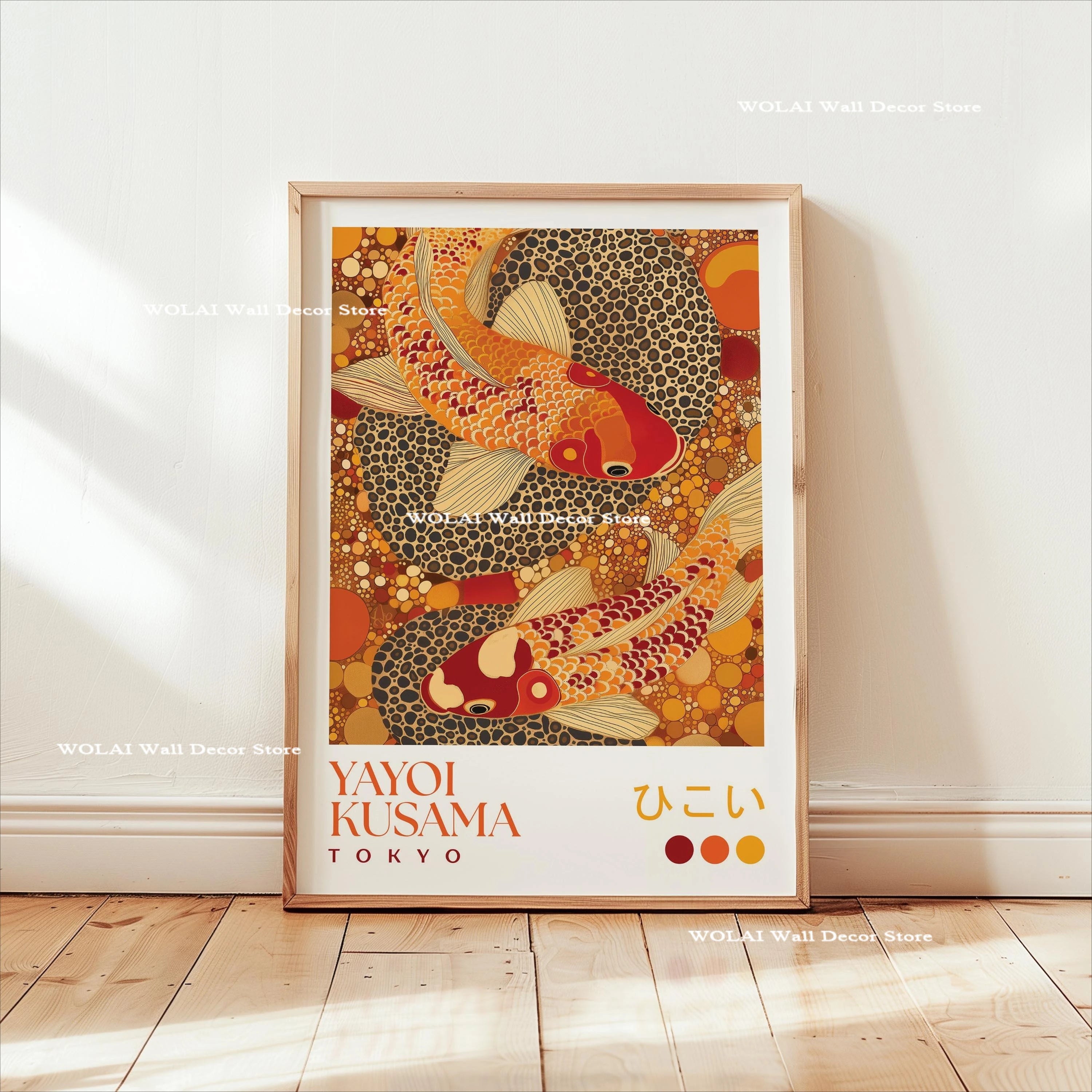 Yayoi Kusama Koi Fish Jellyfish Animal Canvas Prints Japanese Hokusai Giant Wave Wall Art Posters for Living Room Home Decor