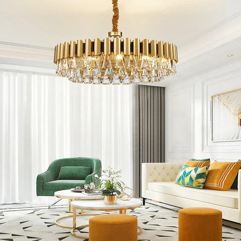 Decorbites™ Gold Kristall-Lüster LED Nordisch Klassisch Wohnzimmer Lamparas