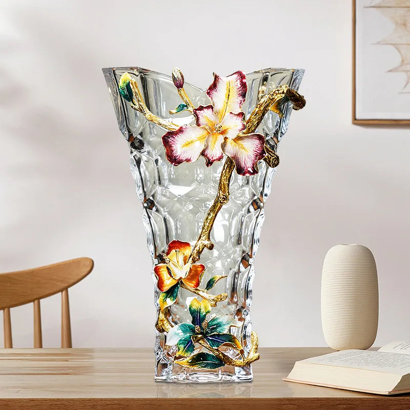 Decorbites™ Kristallglas-Vase: Moderne Leichtluxus-Emaille-Dekoration für das Wohnzimmer