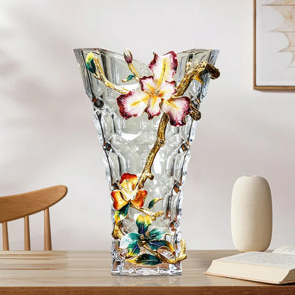 Decorbites™ Kristallglas-Vase: Moderne Leichtluxus-Emaille-Dekoration für das Wohnzimmer