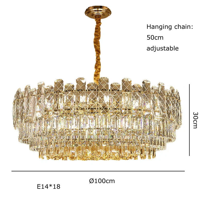 Decorbites™ Gold-Luster-Kronleuchter LED-Kristallleuchte – Postmoderne Luxus-Hängeleuchte