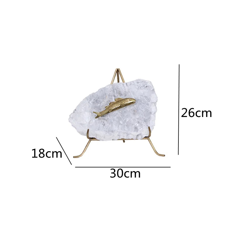 Decorbites™ Golden Fish Kristall-Ornament Heimdekoration Metallstatue