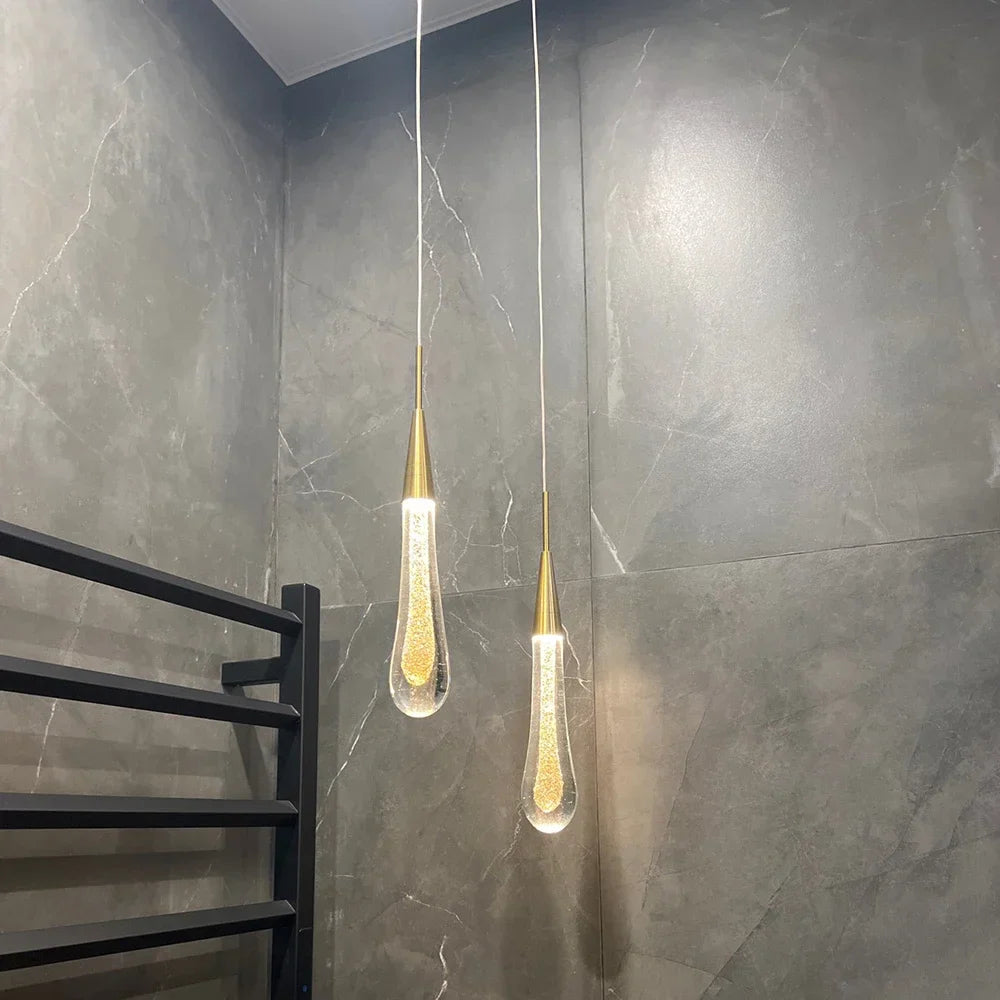 Post-Modern Crystal Teardrop Glass Pendant Light