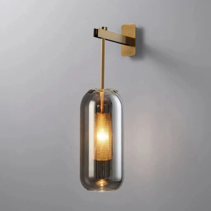 DecorBites™ Gold Glass Wall Sconce Light Fixture for Home Hotel Bathroom Decor