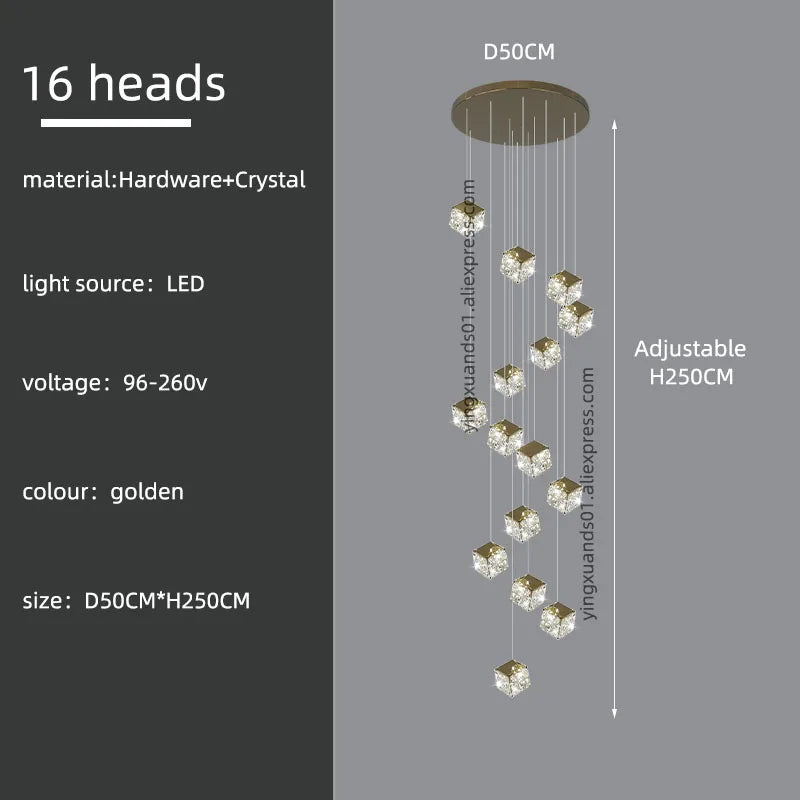 Decorbites™ Kristall Moderne Kronleuchter für Wohnzimmer Luxus-Loft LED-Beleuchtung Treppenhaus-Kronleuchter