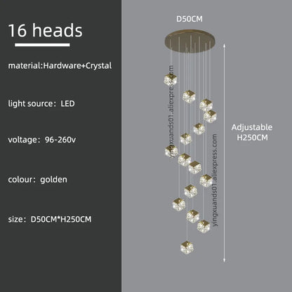 Decorbites™ Kristall Moderne Kronleuchter für Wohnzimmer Luxus-Loft LED-Beleuchtung Treppenhaus-Kronleuchter