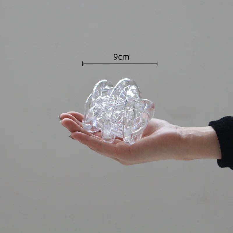 Decorbites™ Glas-Spulenwickelball-Ornament: Handgefertigt, geometrisch, transparent, Heimdekoration