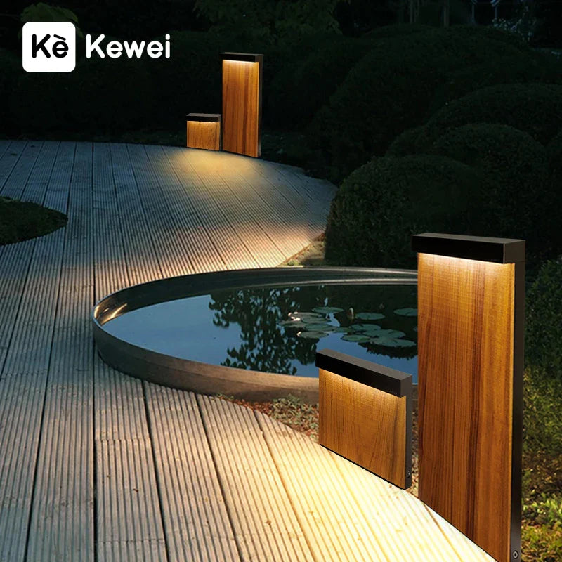 Decorbites™ LED-Holzmaserung Rasenleuchte – Wasserdichte Edelstahl Straßenslampen
