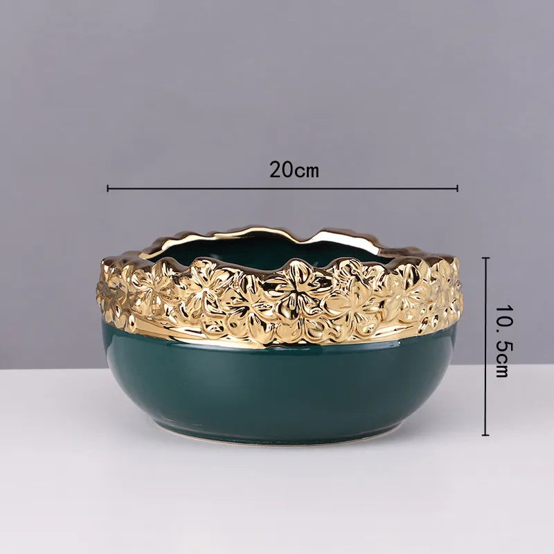 Gold Edge Ceramic Planter
