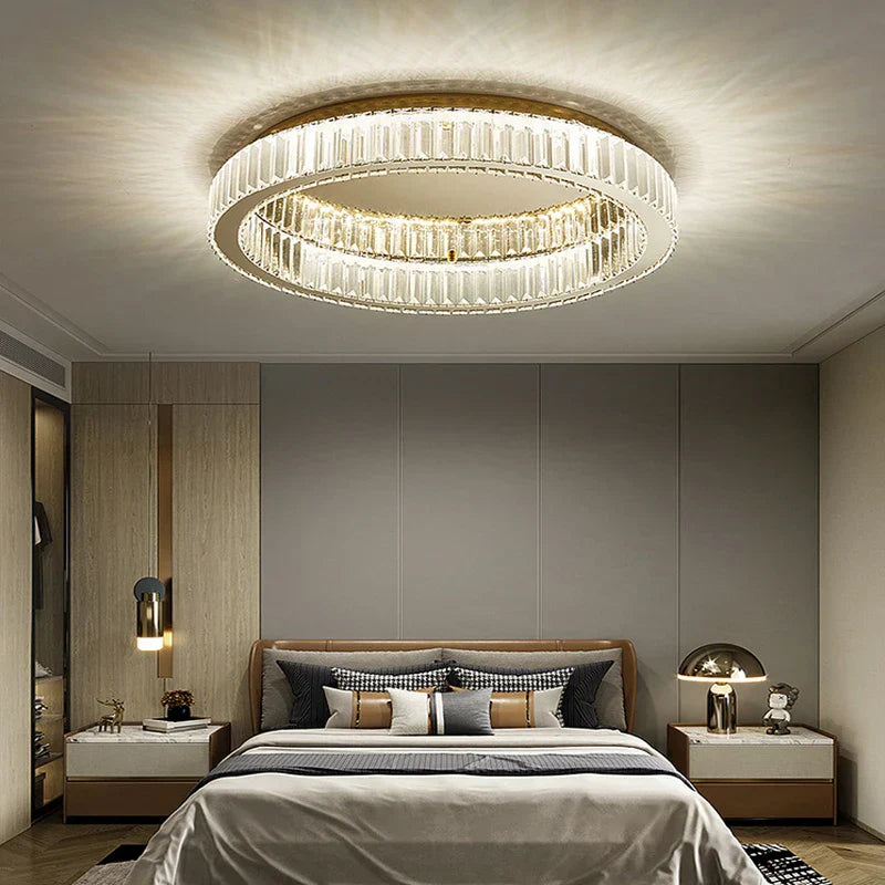 DecorBites™ Crystal LED Ceiling Chandelier for Home Living Room Bedroom Lighting