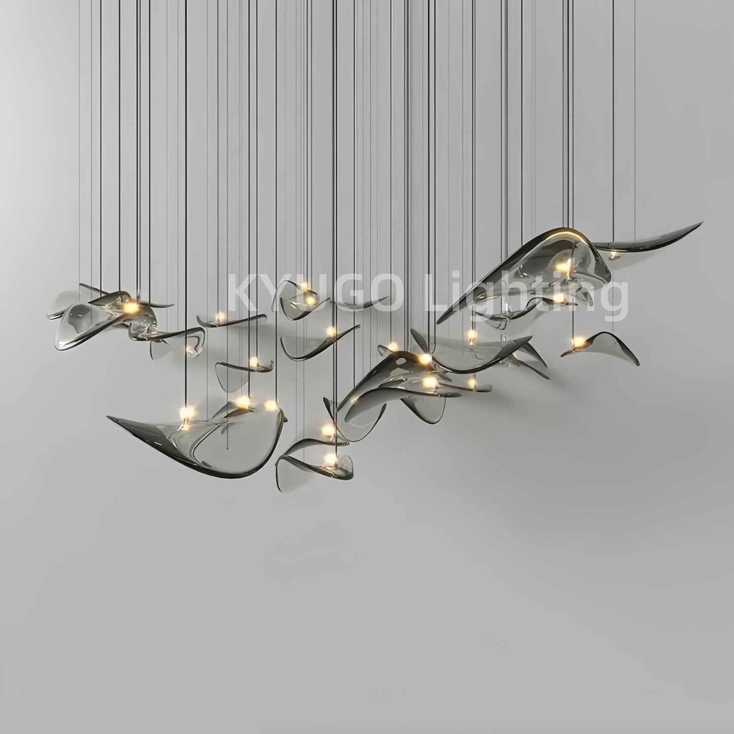 Nordic Lotus Leaf Art Glass Pendant Light